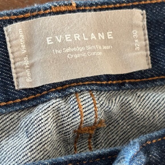 Everlane The Selvedge Slim Fit Jean Organic Cotton Men's 32x30 Denim Medium Wash - Picture 8 of 8